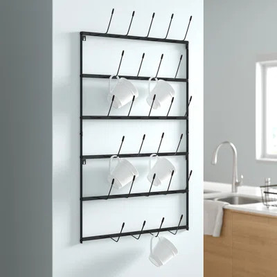 Faye Metal Coffee Wall Mounted Shelving Rack Dotted Line™ | Wayfair North America
