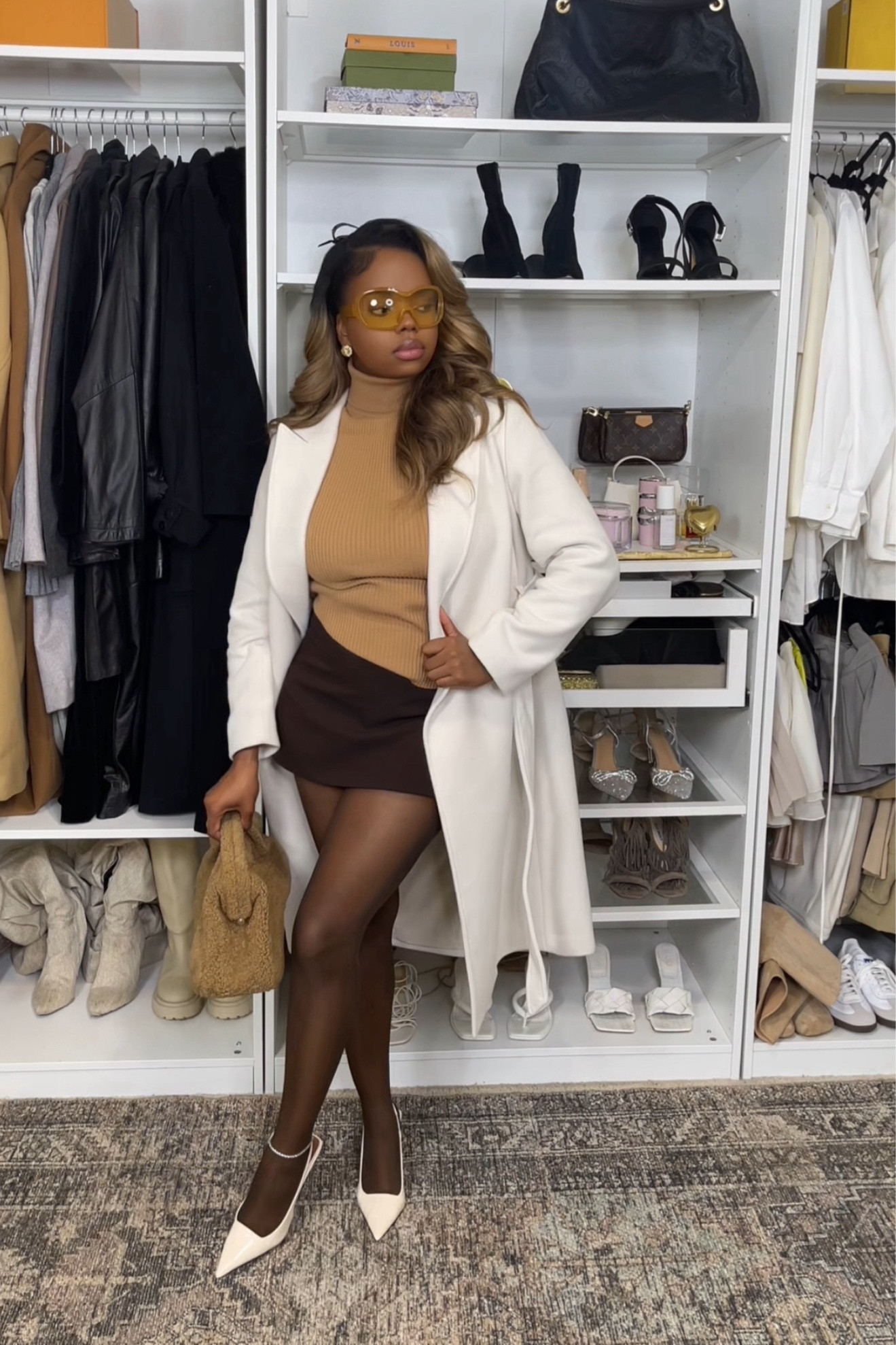 Sunglasses: are one size fits all. They are a bit larger than expected. 

Coat: fits true to size. 

Heels: Go a half size up. You will have to break them in. They are painful. 5 out of 10. Height isn’t too bad. Manageable with inserts. 

Bag: originally from Zara 4 years ago. But the one listed below has great reviews. 

Turtleneck: originally from Banana republic 5 years ago. The one listed below has great reviews. 

Skirt: Originally from Zara. Go to my Zara Favorites in my Instagram Bio for details. 

Instagram: @TheNuVogue 


#LTKSaleAlert #LTKStyleTip #LTKSeasonal