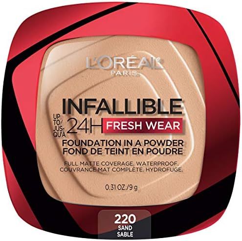 L'Oreal Paris Infallible Fresh Wear Foundation in a Powder, Up to 24H Wear, Sand, 0.31 oz. | Amazon (US)