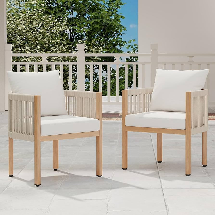 Patio Dining Chair Set of 2, Modern Outdoor Dining Chairs, Patio Heavy Duty Dining Chairs 400lbs ... | Amazon (US)