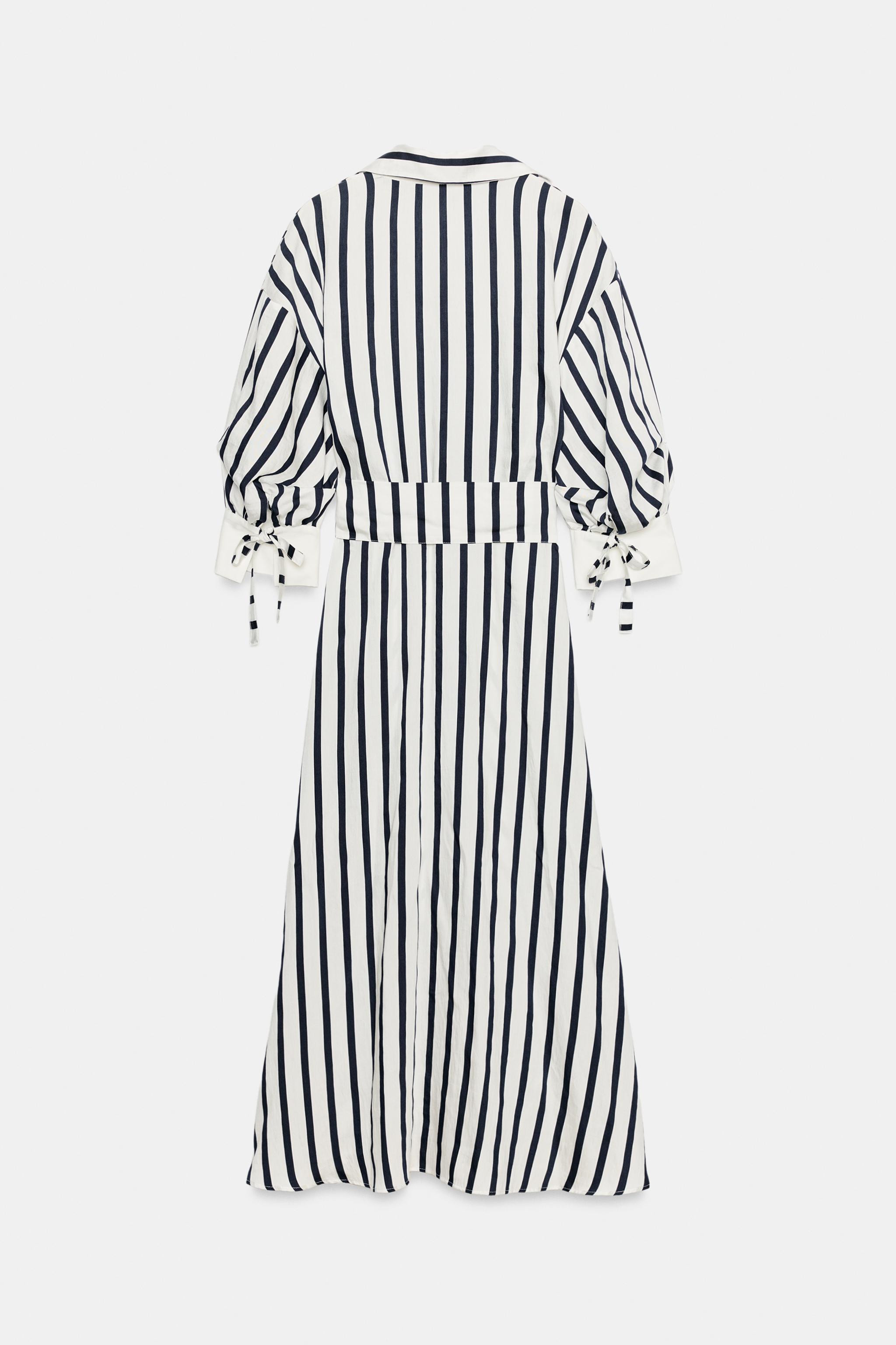 BELTED STRIPED MIDI DRESS | Zara US