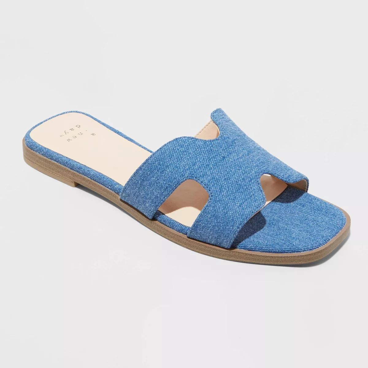 Women's Nina Slide Sandals - A New Day™ Blue Denim 9 | Target