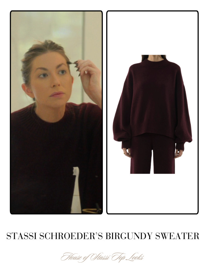 Stassi Schroeder's Burgundy Sweater is by Akarii // Shop Similar 

 
