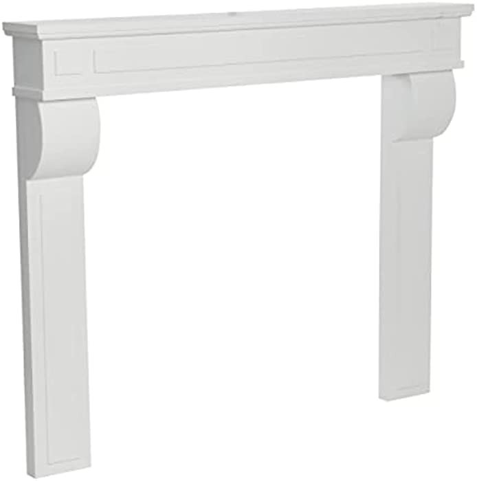 Creative Co-Op Lodge Fireplace Mantel, White | Amazon (US)
