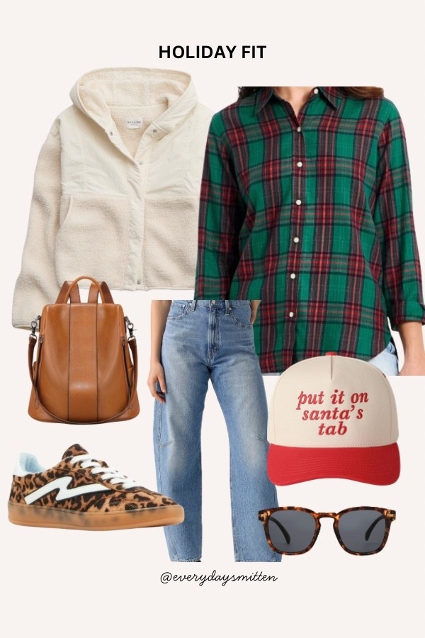 Holiday christmas outfit! 
Flannel button down: size up for oversized fit! 

#LTKFindsUnder50 #LTKHoliday #LTKSaleAlert