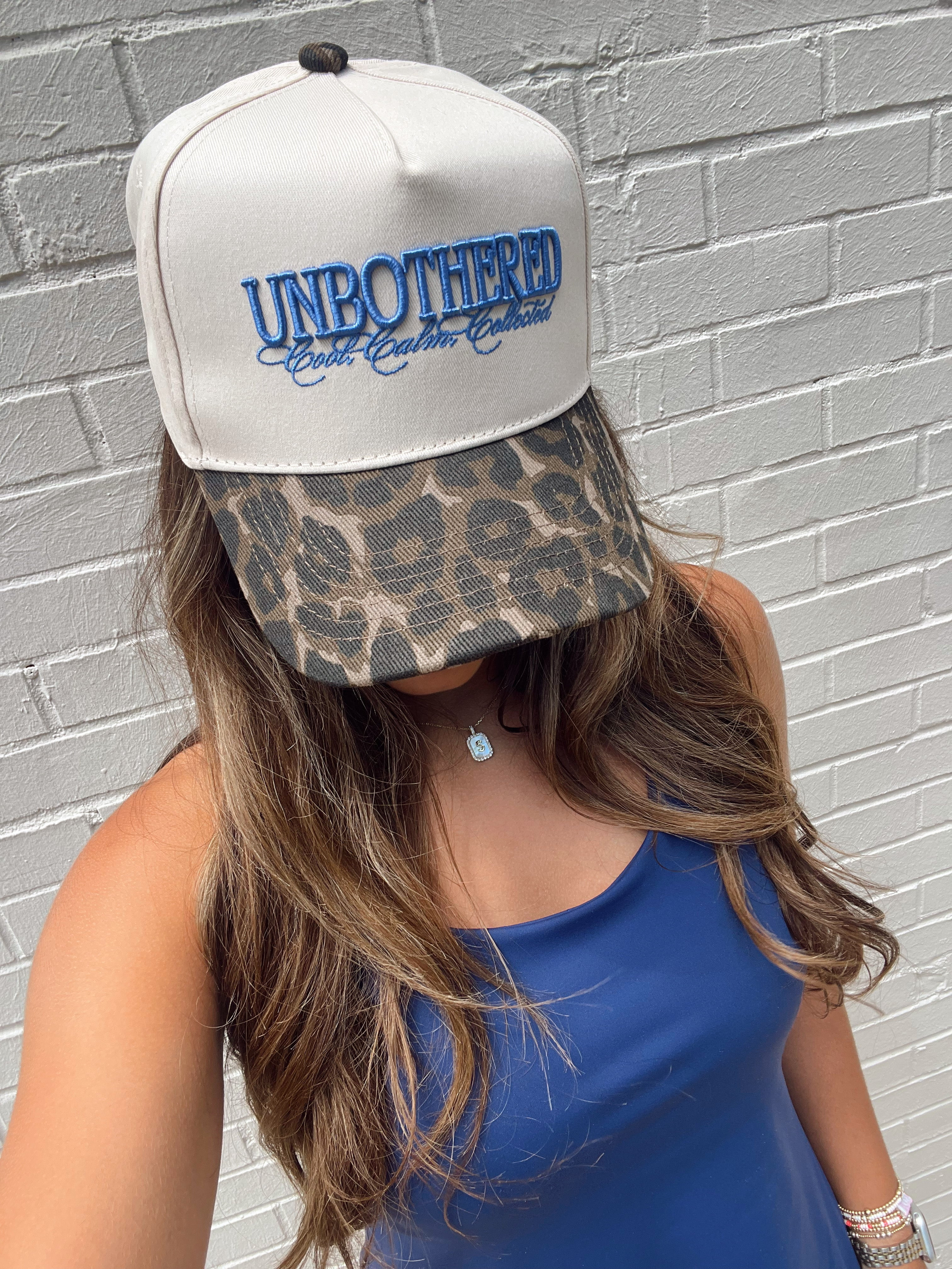 Unbothered - Leopard Vintage Trucker Hat | KenzKustomz
