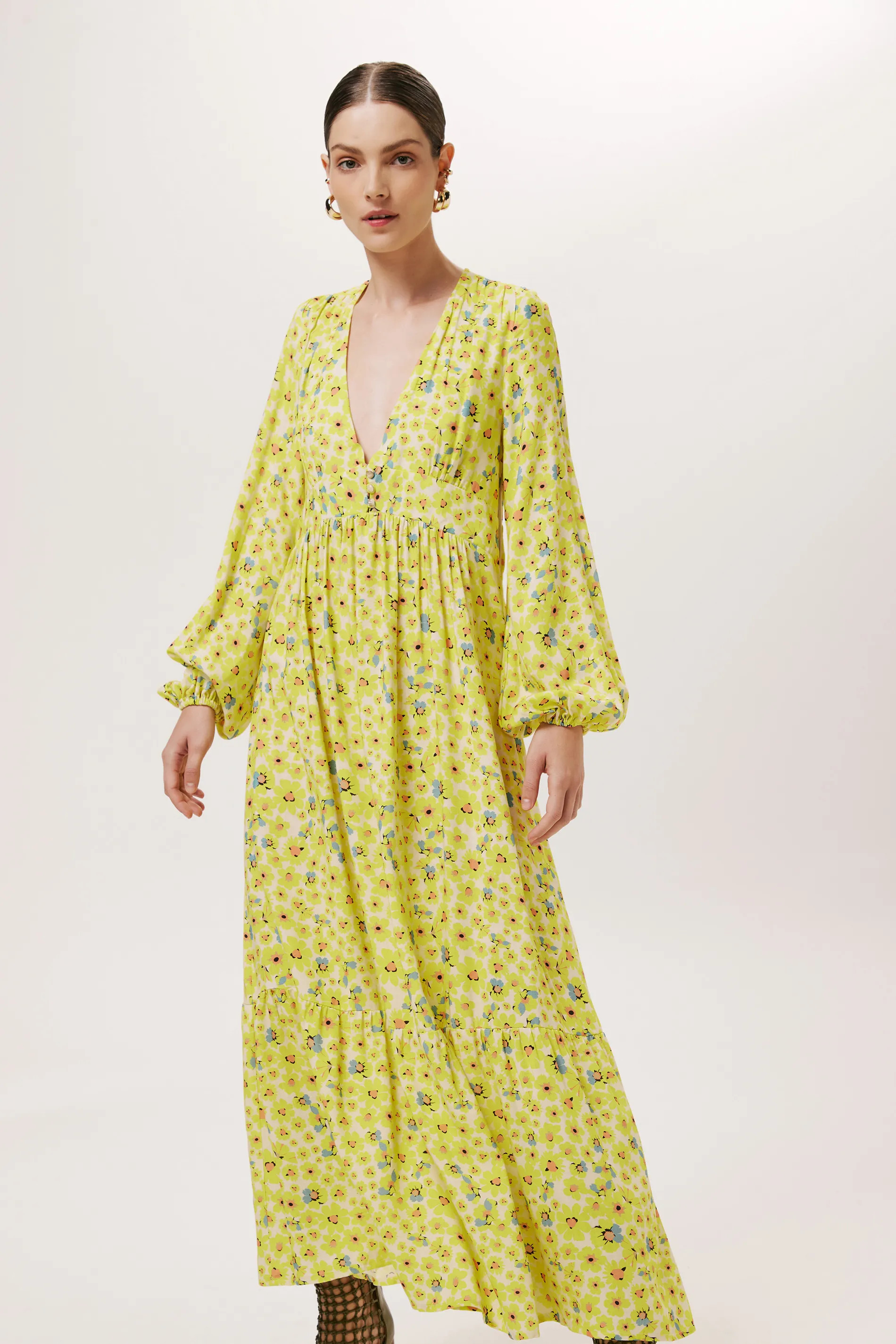 Vestido Manga Comprida Floral Maggie | OffPremium (BR)