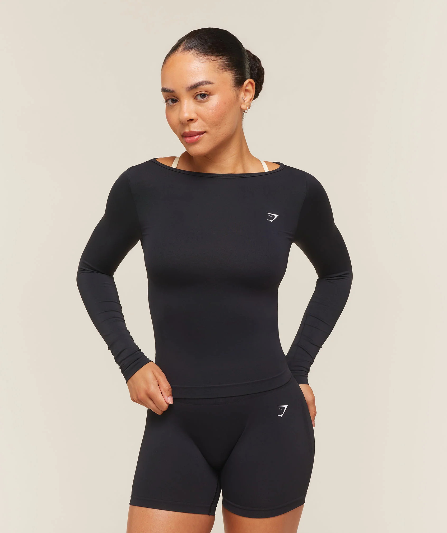 Everyday Seamless Wide Neck Long Sleeve Top | Gymshark US