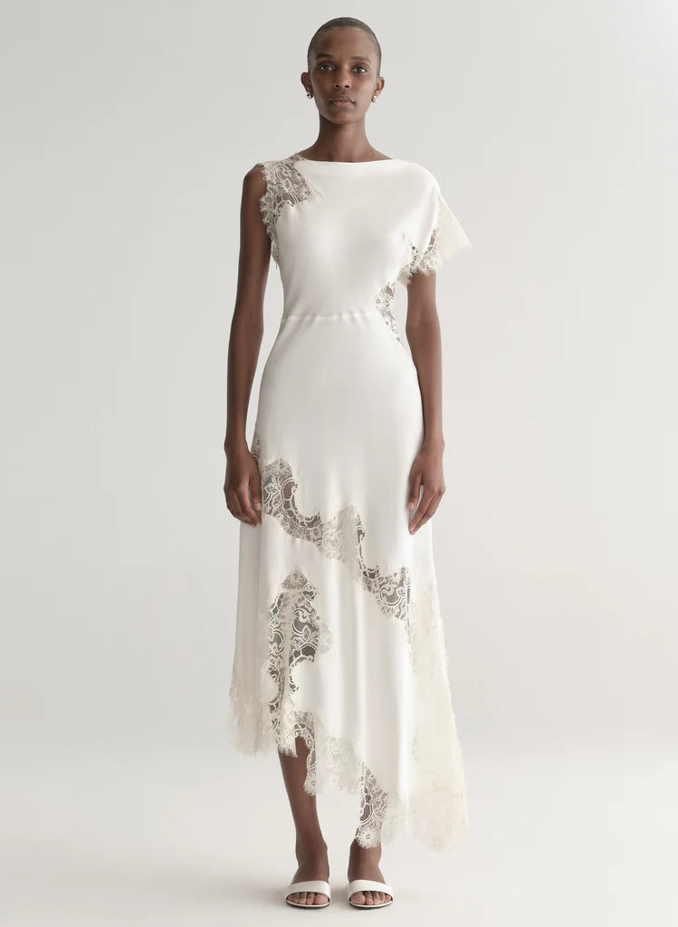 Alessia Textured Satin and Lace Maxi Dress | A.L.C