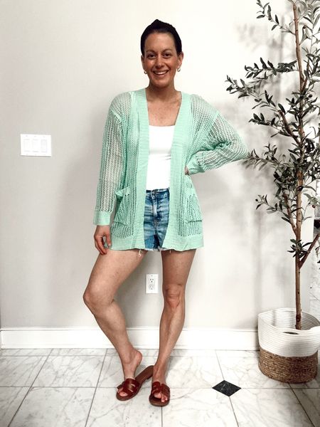 Amazon spring outfit idea! This crochet cardigan comes in a ton of colors and fits true to size.  The tank looks and feels like a bodysuit but it’s a tank! Runs true to size and it’s double lined. 🙌🏼 Shorts run true to size.



#LTKover40 #LTKfindsunder50 #LTKstyletip