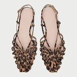 MAVMAX Slingback Flat Sandals for Women Fashion Strappy Square Toe Low Heeled Flats with Adjustab... | Amazon (US)