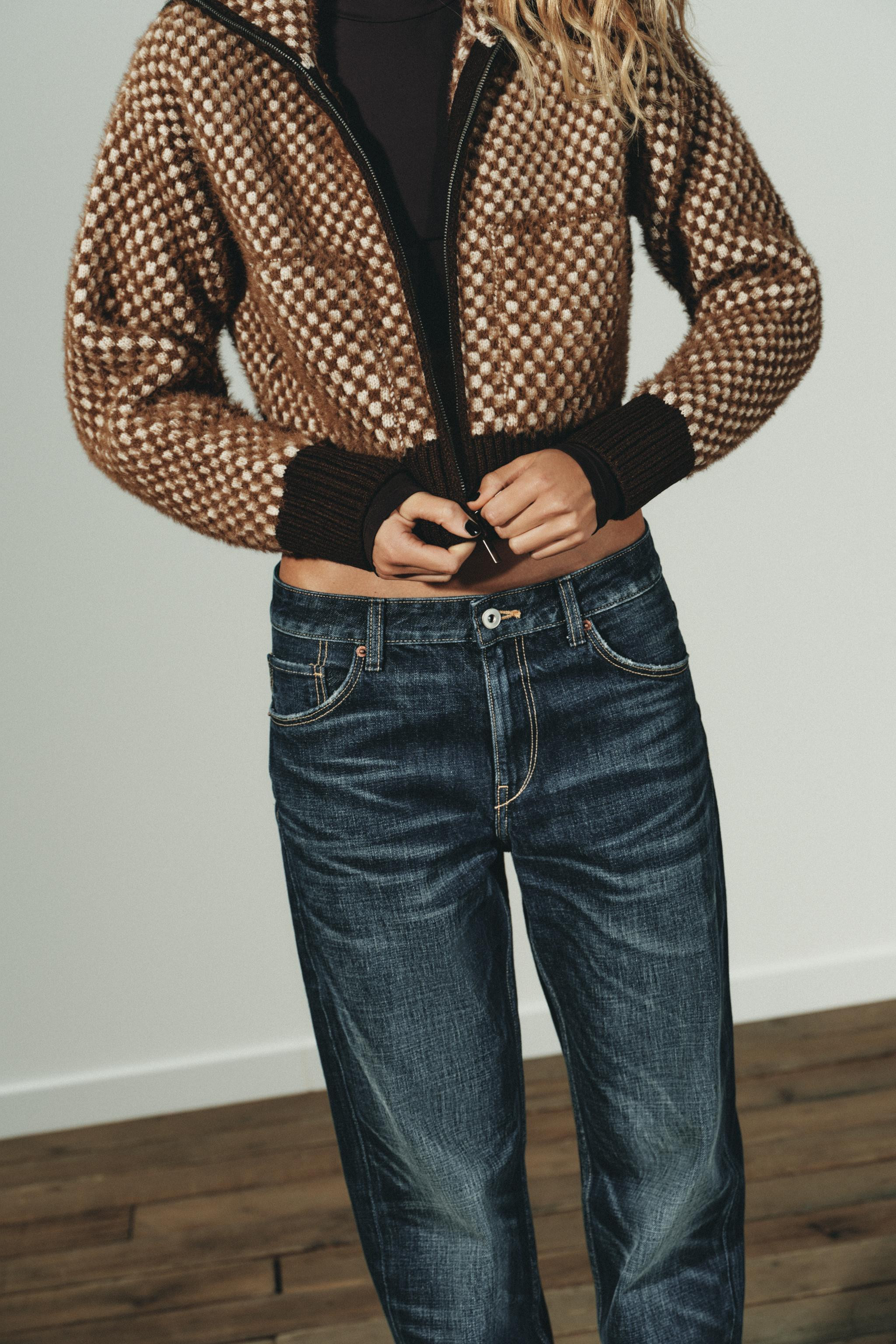 FAUX FUR COMBINATION KNIT BOMBER JACKET | Zara US