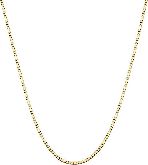 Miabella 18K Gold Over Sterling Silver Italian Thin 1.6mm or 2.2mm Square Venetian Mirror Box Lin... | Amazon (US)