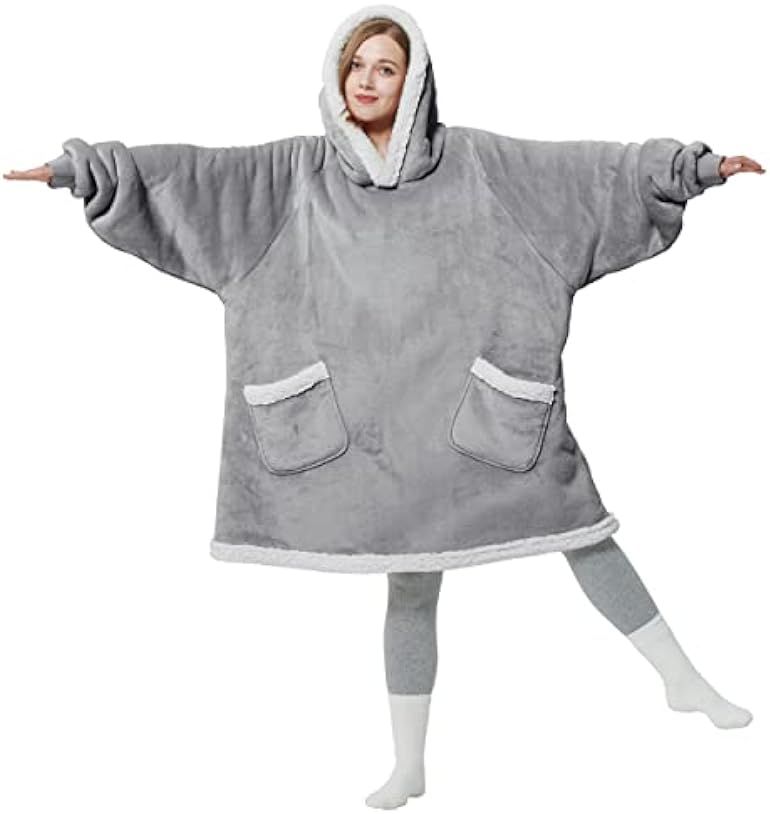 BEDSURE Wearable Blanket Hoodie - Sherpa Fleece Hooded Blanket for Adult as A Gift, Warm & Comfor... | Amazon (US)
