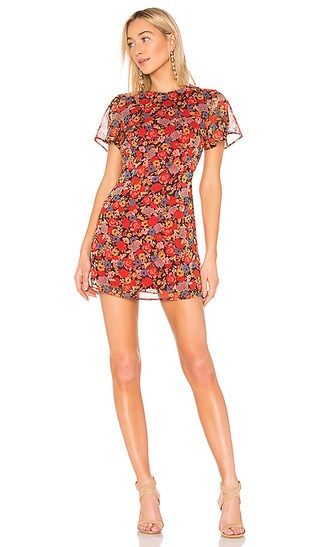 X REVOLVE Lotte Dress in Red Mixed Floral | Revolve Clothing (Global)
