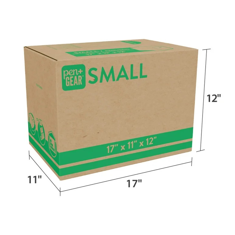 (10 pack) Pen+Gear Small Moving Boxes, 17 in. L x 11 in. W x 12.25 in. H, Kraft | Walmart (US)