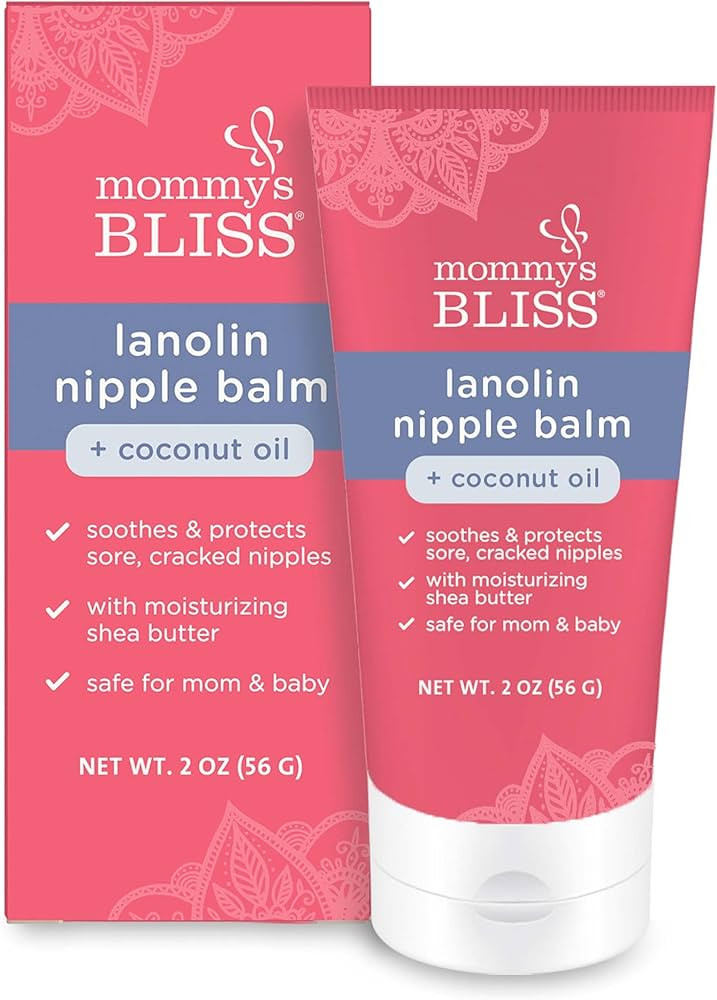 Mommy's Bliss Lanolin Nipple Balm Breastfeeding Cream with Coconut Oil & Shea Butter, Soothing Cr... | Amazon (US)