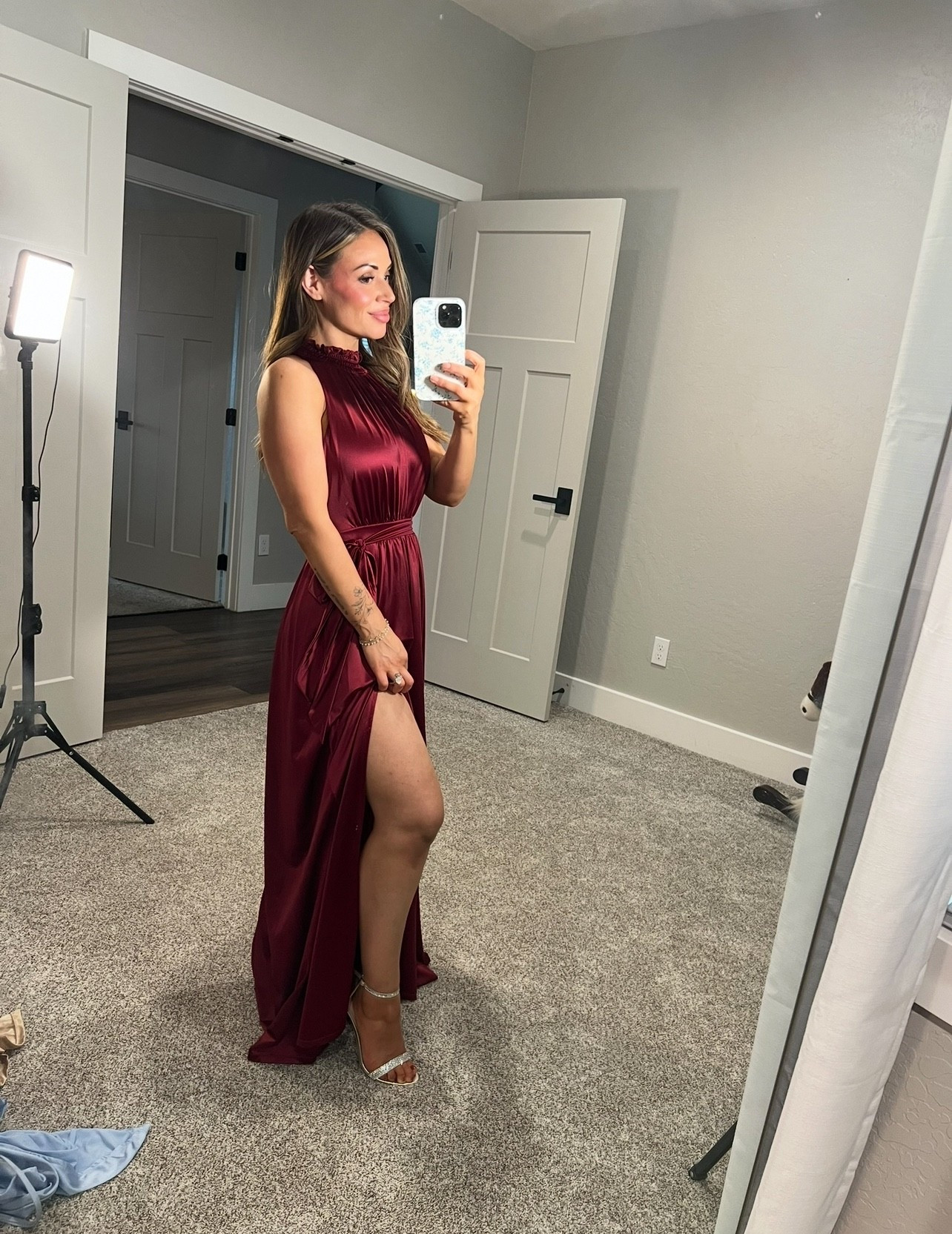 Obsessed with this high neck satin dress from Popilush. I’m wearing a size small 

#LTKHoliday #LTKWedding #LTKPetite