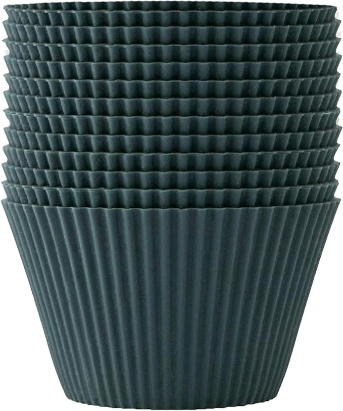 Jisiloe Silicone Baking Cups Cupcake Liners, Pack of 12 Reusable Non-Stick Muffin Liners For Baki... | Amazon (US)