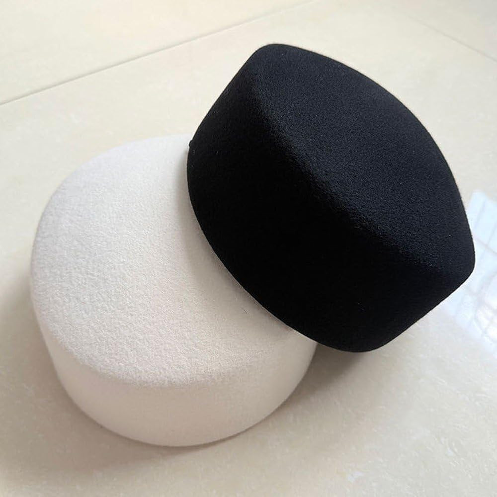 Dianzan Vintage Pillbox Fascinator Hat Women Winter Wool Short Brim Flat Beret British Pillbox Ha... | Amazon (UK)