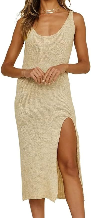 Bsubseach Women Crochet Cover Up for Swimwear Backless Beach Knit Dress | Amazon (US)