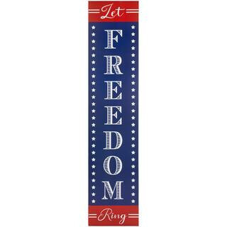 36 in. Let Freedom Ring Patriotic Wooden Porch Board Sign Decoration | The Home Depot