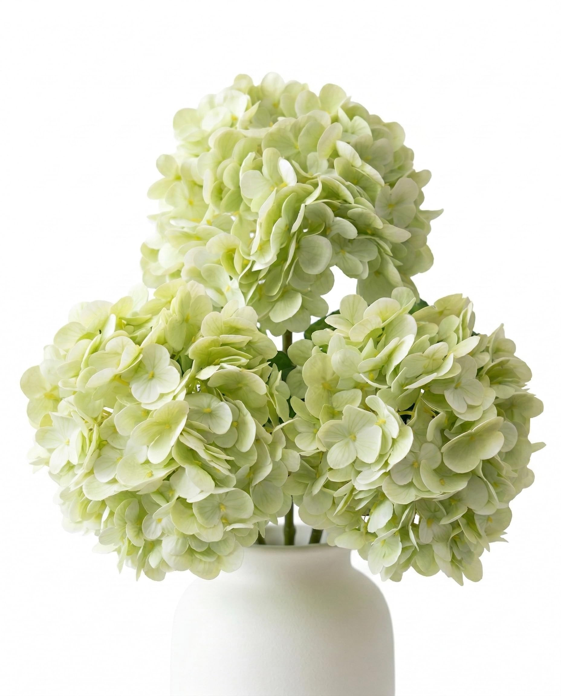 3 Pcs Real Touch Green Hydrangea Artificial Flowers - 20" Large 3D Latex Light Green Faux Hydrang... | Amazon (US)