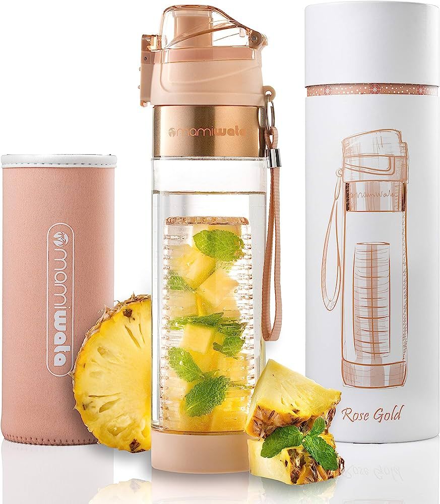 MAMI WATA Fruit Infuser Water Bottle – 24 oz – Tritan Plastic - Unique Stylish Design – Fru... | Amazon (US)