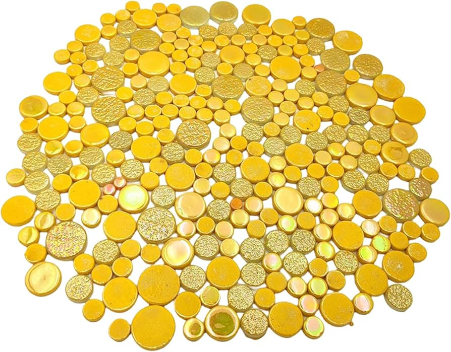 1.1lb Random Round Iridescent Glass Mosaic Tiles, Making Creative Iridescent Glass Mosaic Pieces ... | Amazon (US)