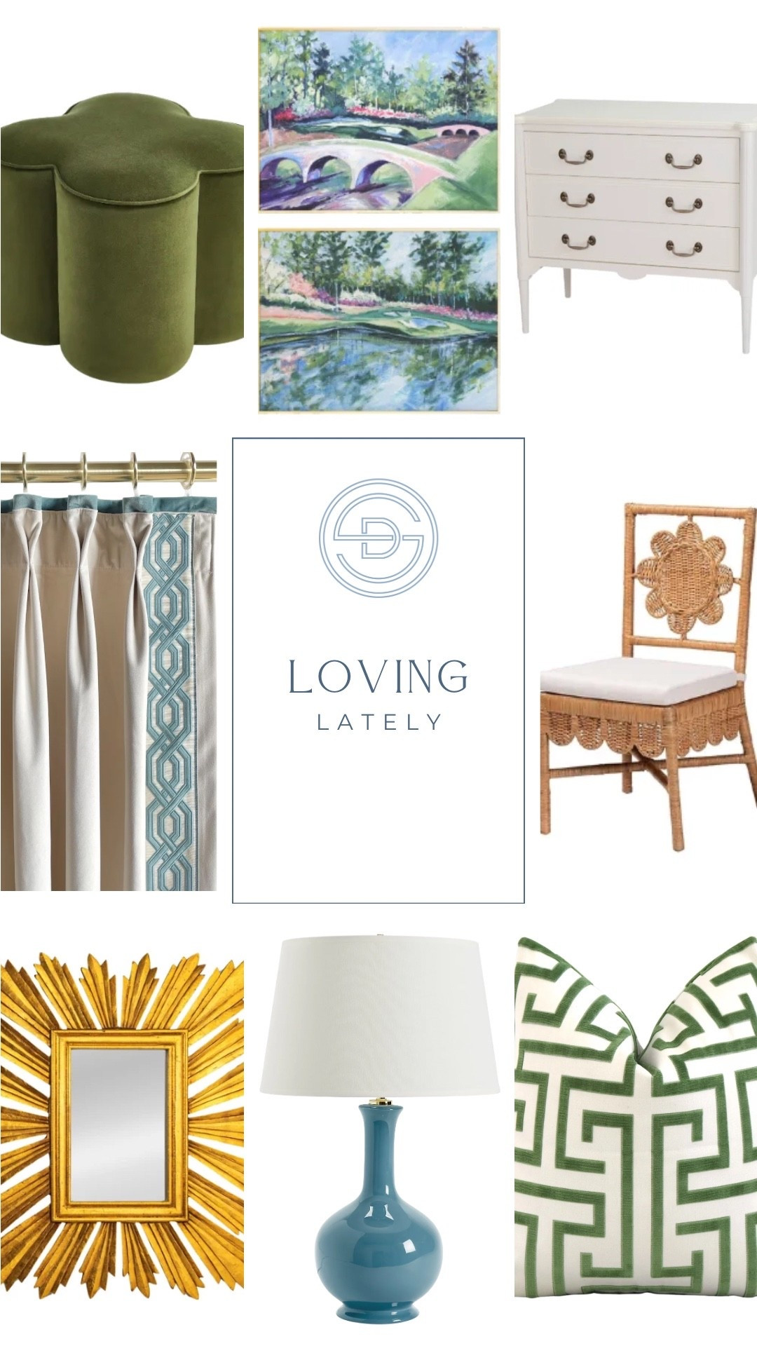 Loving these classic grandmillennial home decor finds! This Masters art is gorgeous and on sale! Loving the curtains with trim and the rattan dining chair. This rectangle starburst mirror would be a great statement piece. Adding a pop of green with this affordable ottoman stool and green throw pillow is a great way to complete a classic space! 

Classic home decor | preppy home | Grandmillennial home | Grandmillennial living room

#LTKHome #LTKSaleAlert
