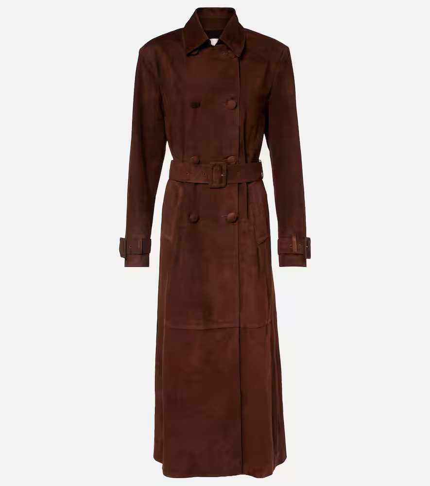 Nour Hammour Tate suede trench coat | Mytheresa (UK)