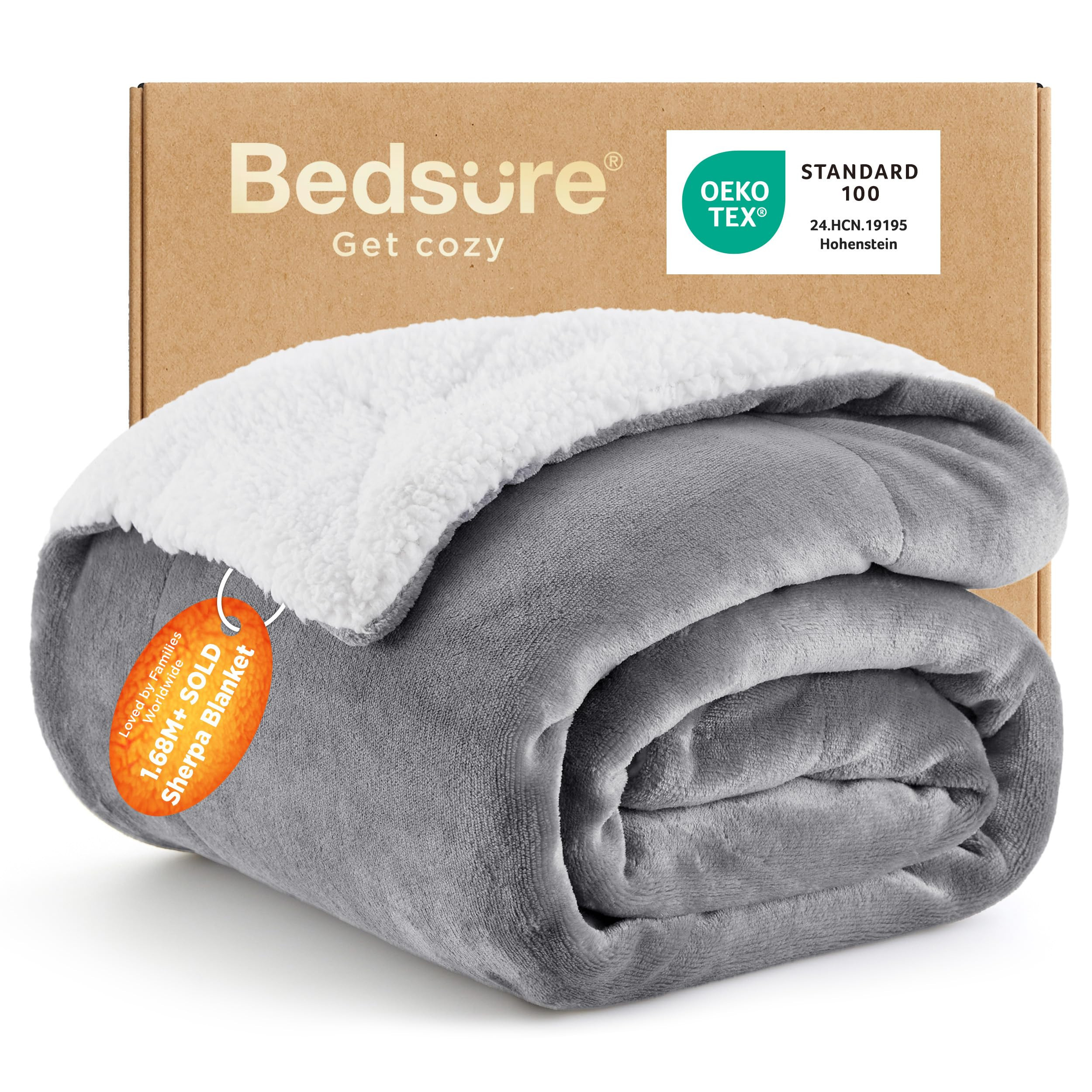 Bedsure Sherpa Fleece Throw Blanket - Fluffy Microfiber Solid Blankets for Bed and Couch Double/T... | Amazon (UK)