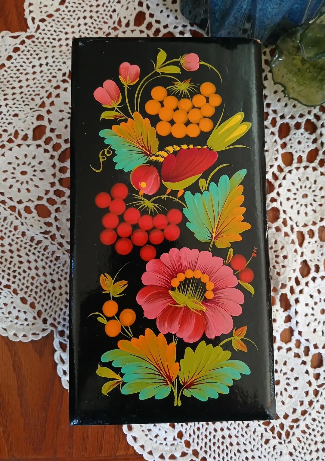 Hand Painted Russia Folk Art Wooden Box 9 X 4.25 as Is - Etsy | Etsy (US)