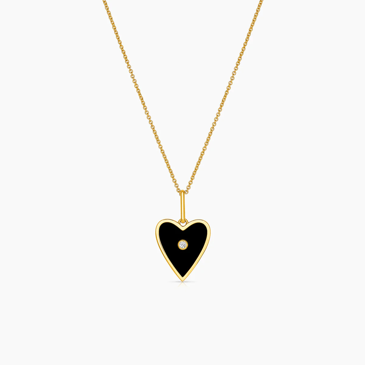 Amaya Heart Necklace w. Enamel | THATCH