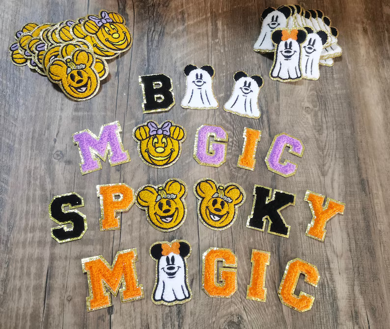 Iron on Halloween Iron on Mickey Ghost Patch Minnie Mouse Ghost Patch Mickey Pumpkin Patch Minnie... | Etsy (US)
