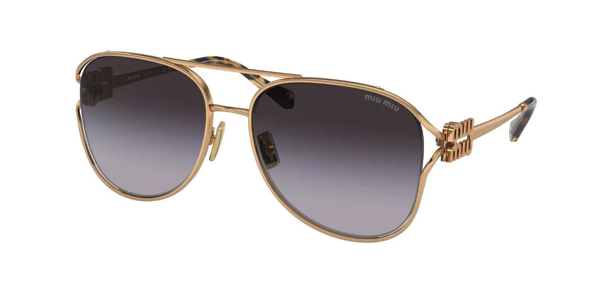 Miu Miu MU52ZS 7OE5D1 Women’s Sunglasses Gold Size 58 | SmartBuyGlasses Global