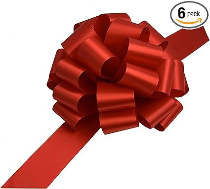 Large Red Ribbon Pull Bows - 9" Wide, Set of 6, 4th of July, Presents, Wreath, Fundraiser, Decora... | Amazon (US)