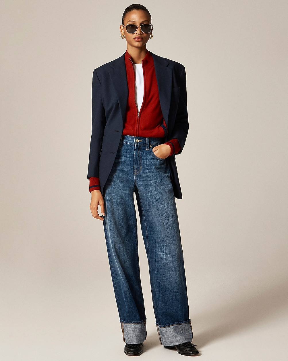 Cuffed lower-rise wide-leg jean | J. Crew US