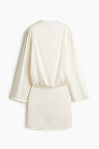 H & M - Draped Satin Dress - Cream | H&M (US + CA)