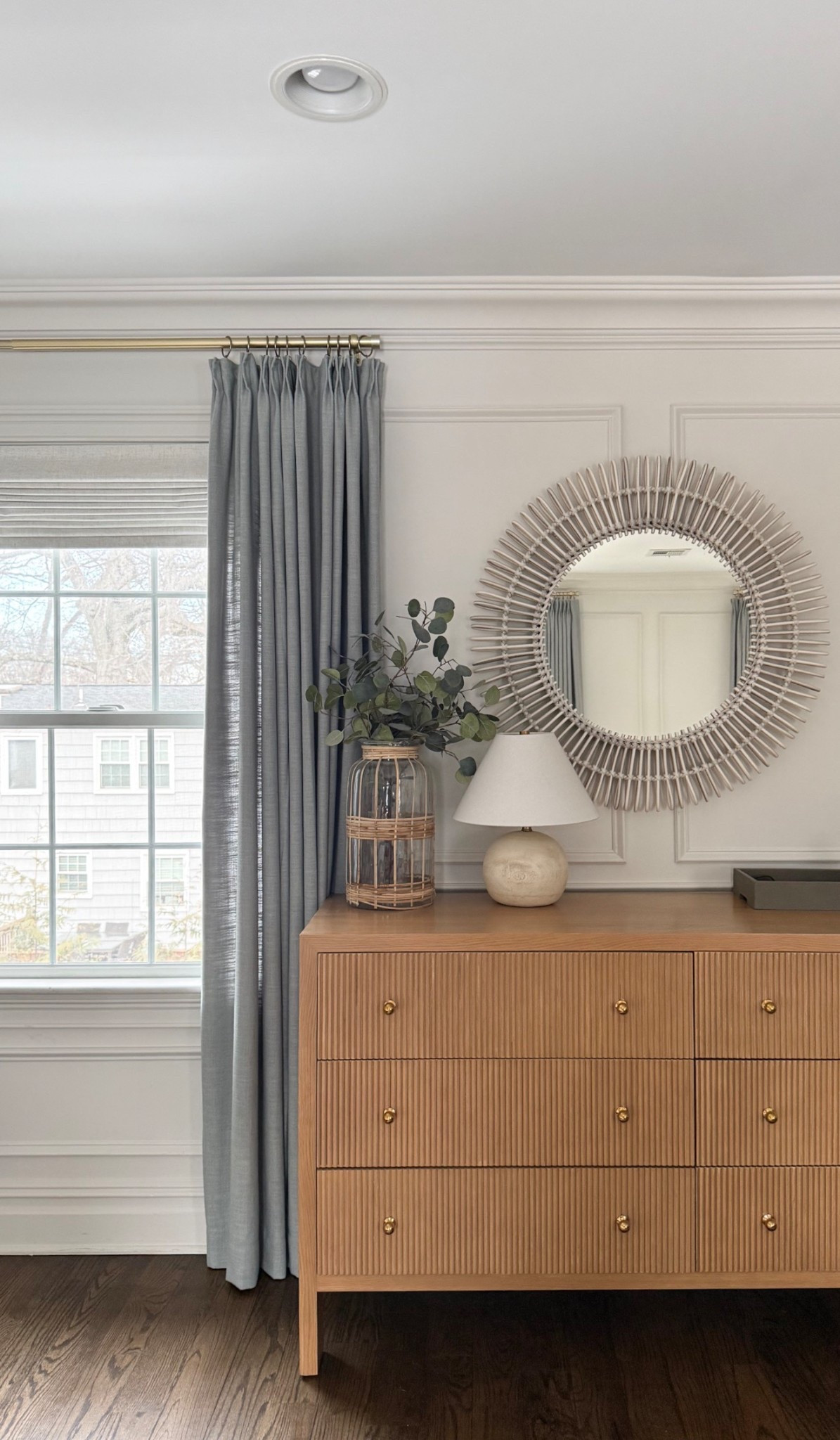 Our bedroom curtain panels are from Two Pages and this color is called “pale blue aqua.” Love them! Online colors can be deceiving so I always recommend ordering the sample book to see colors in person. Use code GIRLONTHEHUDSON for a discount!

Also linking the curtain rod and rings that I used - both from Amazon! 

#LTKHome #LTKmorningroutine #LTKSaleAlert