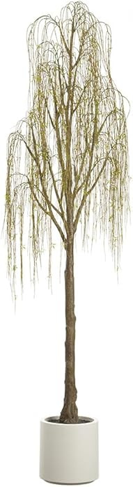 9' Weeping Willow Silk Tree w/Planter -Green | Amazon (US)