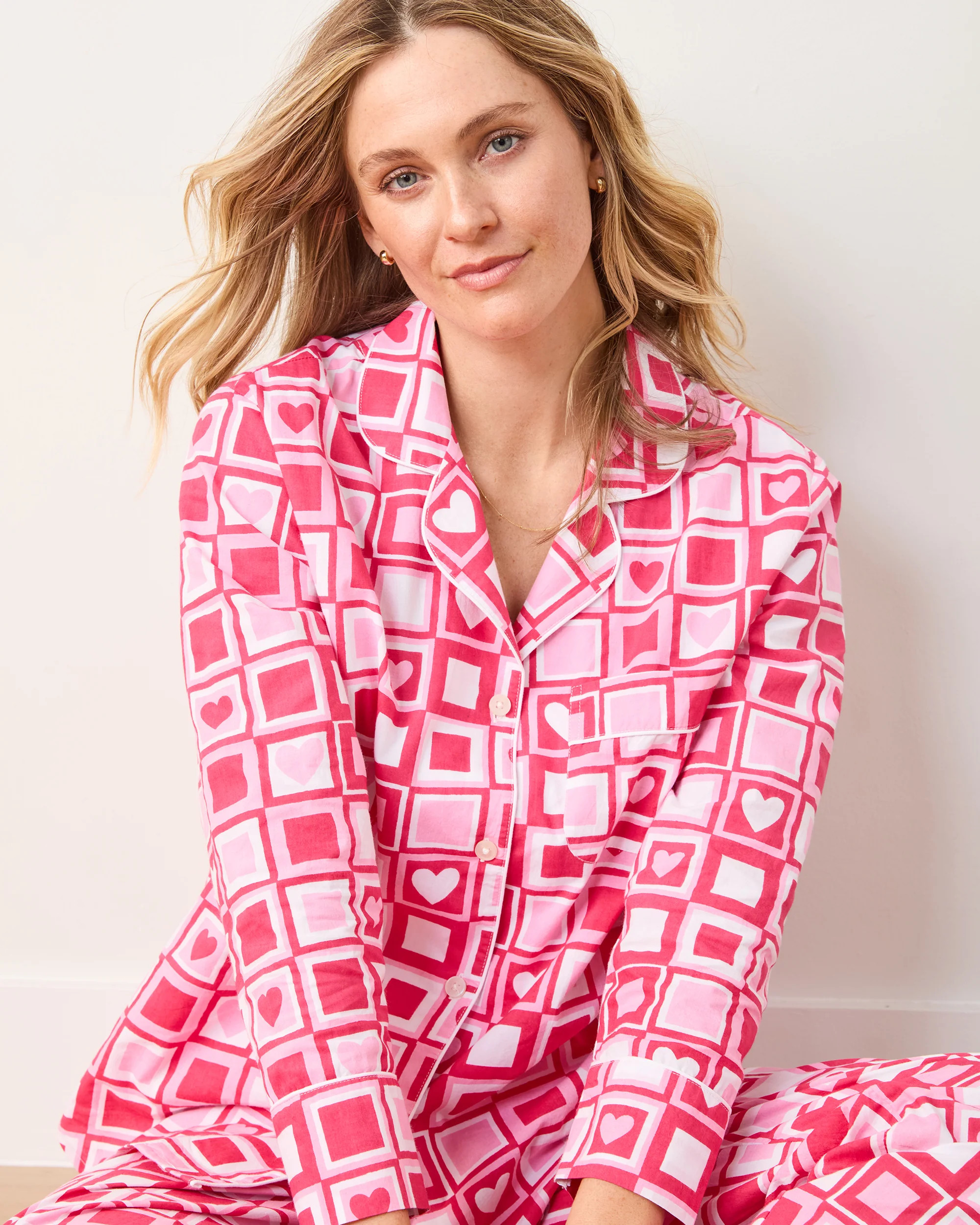 Be Mine - Long PJ Set - Retro Ruby | Printfresh