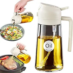 YARRAMATE 16oz/470ml Oil Sprayer for Cooking with Stickers, Food-grade Premium 2 in 1 Olive Oil D... | Amazon (US)