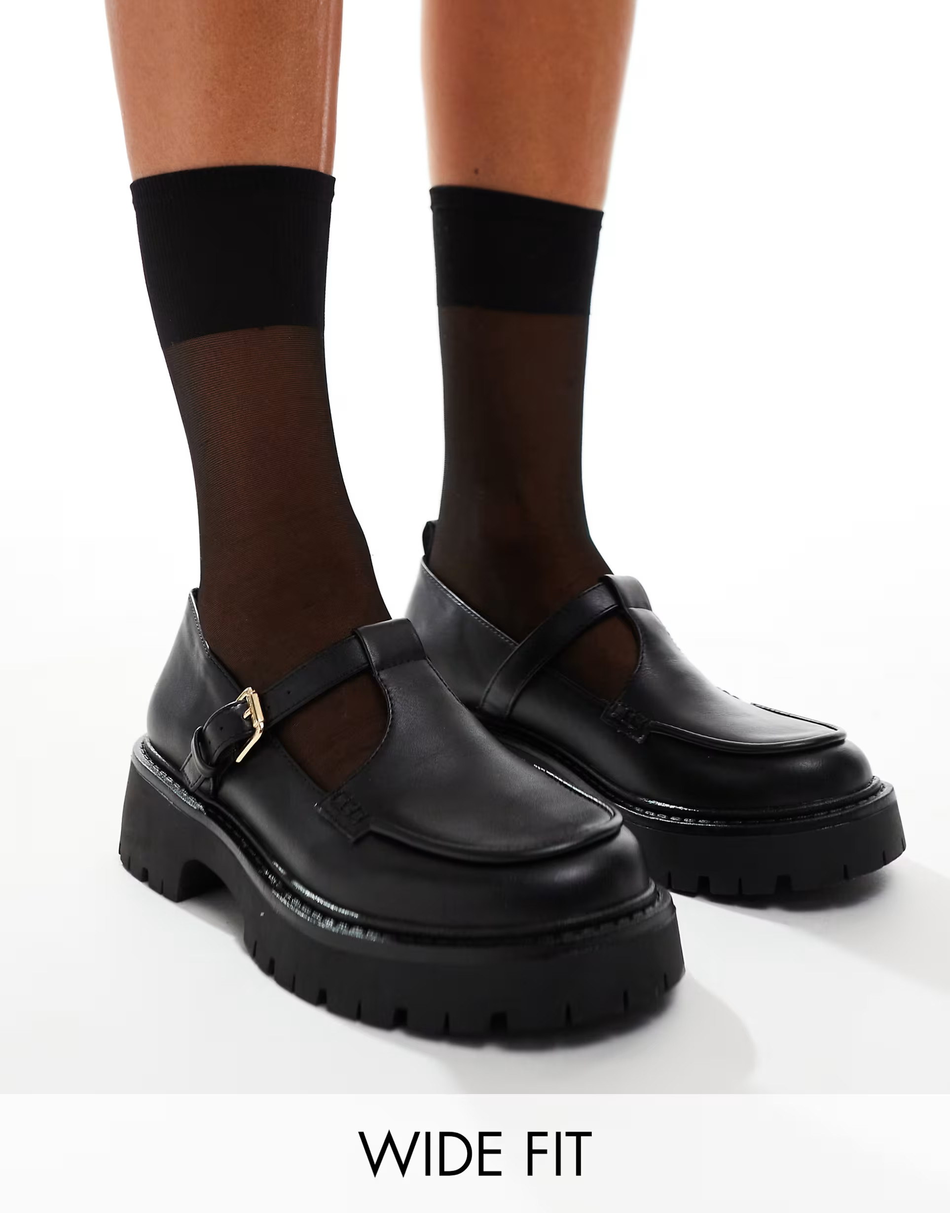 London Rebel – Tilly – Mary-Jane-Schuhe in Schwarz mit dicker Sohle, weite Passform  | ASOS | ASOS (Global)