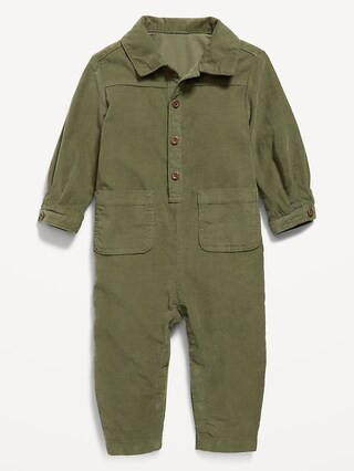 Corduroy Long-Sleeve Workwear Jumpsuit for Baby | Old Navy (US)