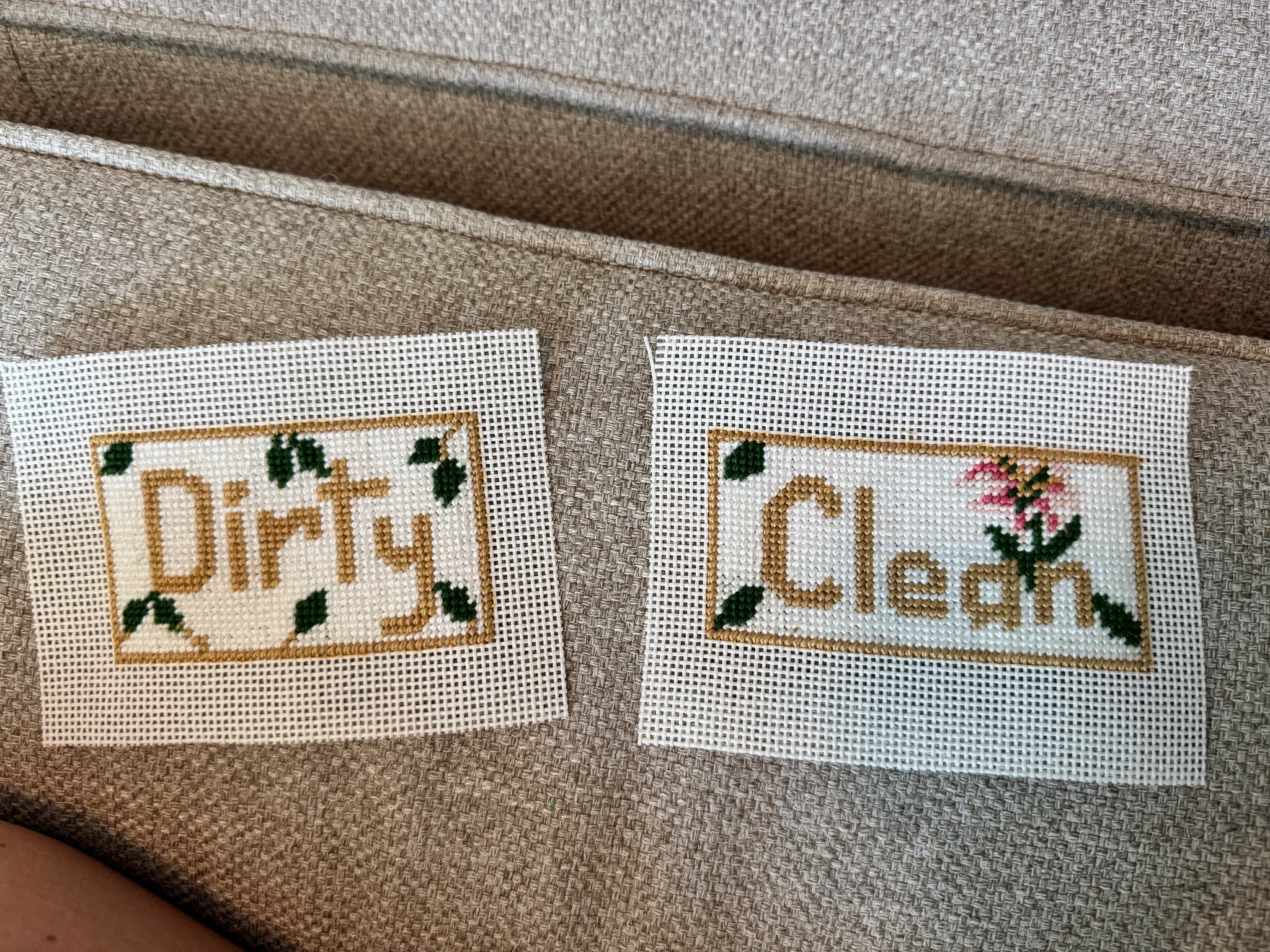 Needlepoint laundry bin labels 🧺

#LTKKids #LTKHome #LTKFamily