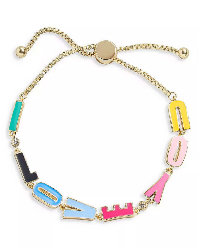 More To Adore Crystal & Multicolor I Love You Slider Bracelet in Gold Tone | Bloomingdale's (US)