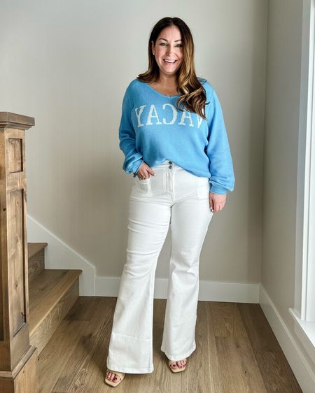 Vacation Outfit 

Fit tips: top tts, L // jeans size up, 14 

White jeans  vacation outfit   Style guide  sweater  summer sweater  spring sweater  white jeans outfit  spring style  summer style 

#LTKstyletip #LTKSeasonal #LTKmidsize