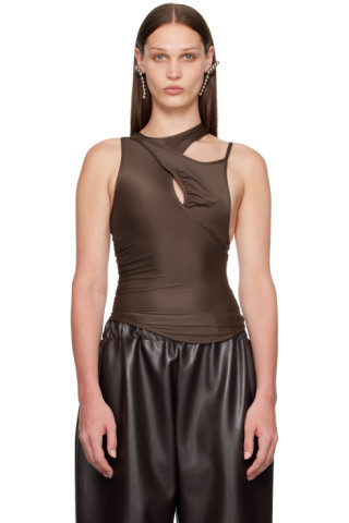 Brown Strap Tank Top | SSENSE