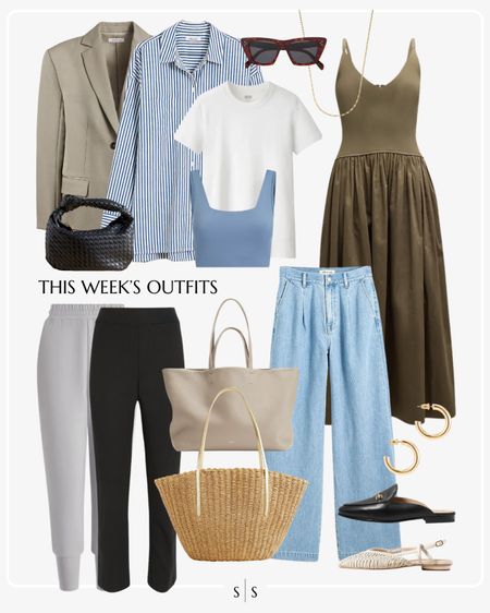 This week’s outfits: a preview of all I’ll be styling the second week in May. View the entire calendar on thesarahstories.com ✨

Oversized blazer, striped button down, white tee, olive maxi dress, joggers, trouser pants, trouser jeans, mules, woven flats, tote bag  


#LTKstyletip